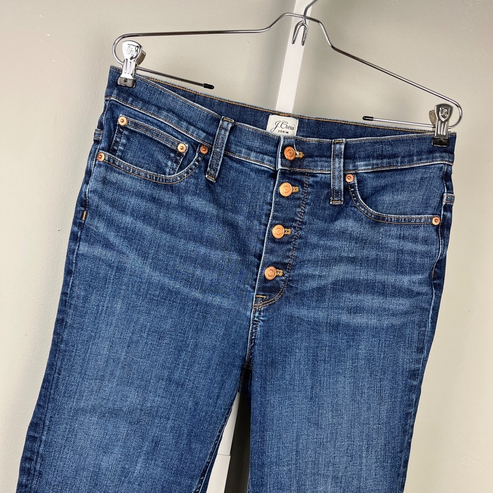J. Crew Factory Women's Dark Blue Bootcut Jeans with Button Fly